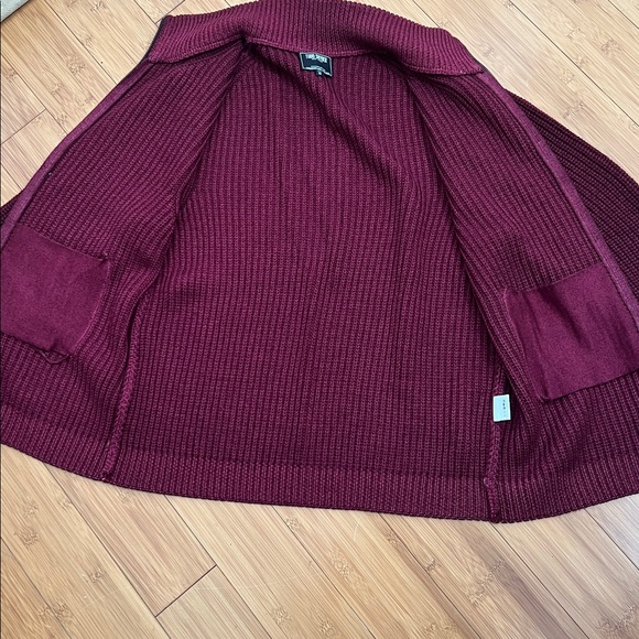 Sold eBay TODD SNYDER maroon chunky knit zip up wool mock sweater cardigan M - Picture 9 of 9